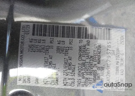 2019 Nissan Rogue S from USA, damaged, VIN 5N1AT2MV9KC795785